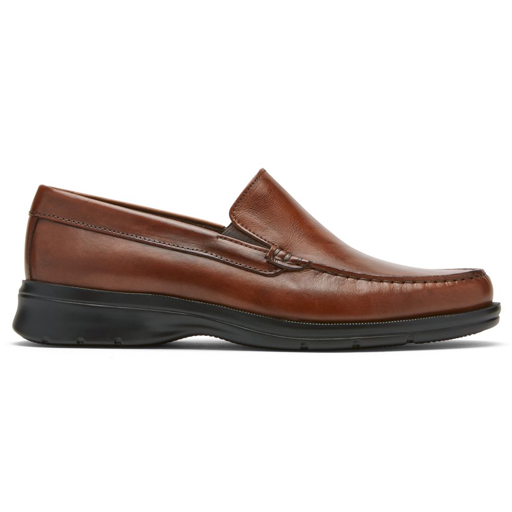 Rockport Palmer Venetian Slip-Ons - Mens Loafers - Cognac - NZ (HPV-086945)